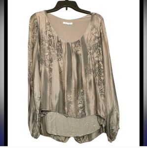 Tempo Paris Beige Patterned Blouse